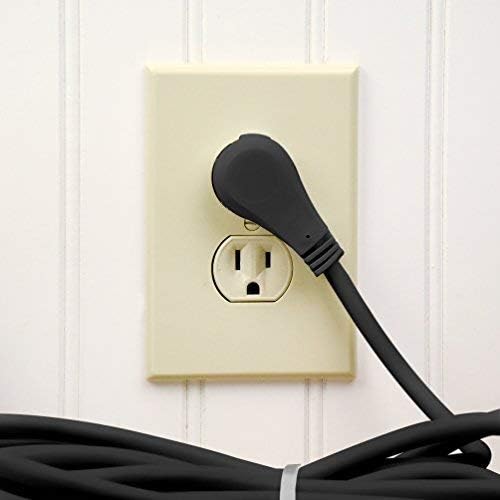 Flat Plug Extension Cord 20 FT Black 3 Outlet 3 Prong Grounded Indoor Extension Cord Low Profile Wall Hugger Angled Plug 16/3 Heavy Duty Power Cord 13A 125V for Home Office TV Desk Dorm - Image 2