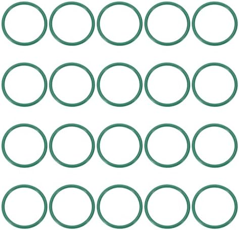 PATIKIL Fluorine Rubber O-Ring 20mm OD 17mm ID 1.5mm Width, 20Pcs Metric FKM Sealing Gasket Replacement for Seal Plumbing and Faucet Hose Machinery Plumbing Valves, Green by PATIKIL