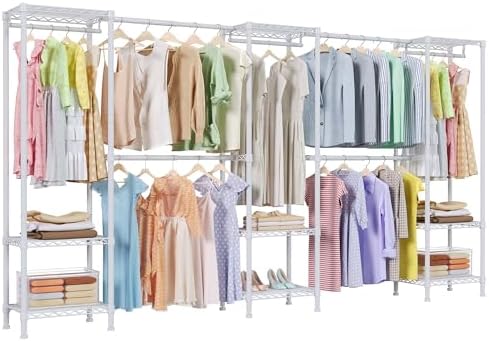 Higeego H11 Heavy Duty Clothes Rack White Clothing Rack for Hanging Clothes by Higeego