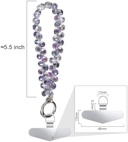 TENOC Beaded Phone Wrist Strap, Purple - Image 2