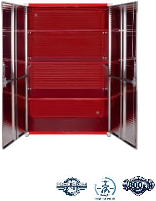 Heavy-Duty Commercial Storage Cabinet (Red, 48" W x 24" D x 72" H) - Image 5