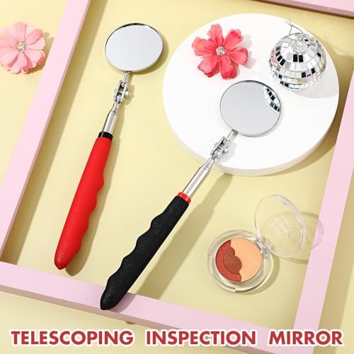 Copkim 2 Pcs Telescoping Inspection Mirror Mechanics Mirror,50mm,Black,Red - Image 4