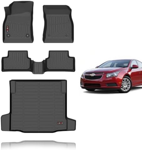 KELCSEECS Floor Mats & Cargo Liner for 2011 2012 2013 2014 2015 Chevy Cruze & 2016 Chevy Cruze Limited All Weather Car Mats Chevrolet Cruze Floor Mats Accessories by KELCSEECS