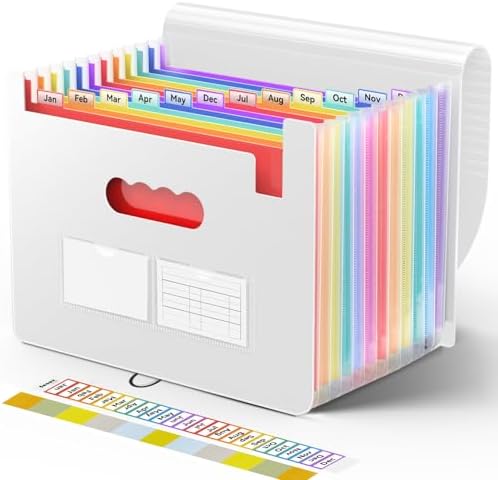 Sooez Accordion File Organizer, 13 Pocket Expanding File Folders, Letter/A4 by Sooez