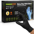 TREEGO Black Nitrile Disposable Gloves, Large, 6 Mil, 50 Count by Treego