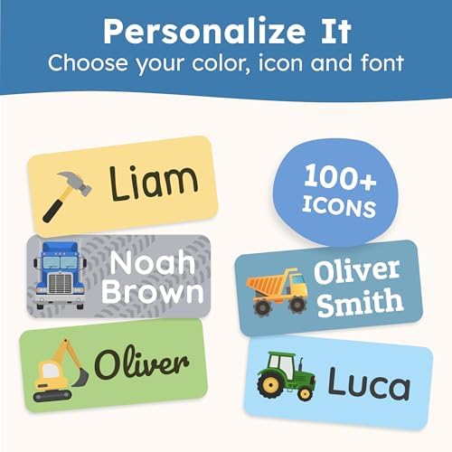 Personalized Name Labels for Kids (210 Labels) - Durable & Waterproof Custom Name Stickers for Clothing Tags, School Supplies, Camp & Daycare - Heavy Duty (1.2”x0.5”) - Image 4