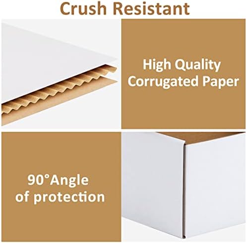 RLAVBL 9x6x3 Shipping Boxes Set of 25, White Corrugated Cardboard Box for Packing, Mailing, Business - Image 3