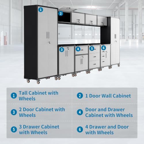 10-Piece Garage Storage Cabinets System Heavy Duty Workshop Set - Image 4