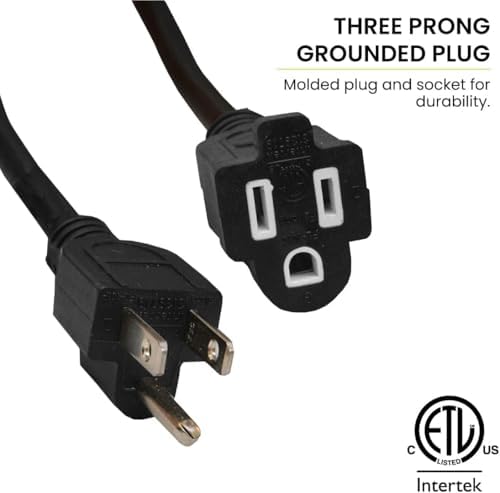 GoGreen Power Inc. (G-13725BK-2) 16/3 25' Heavy Duty Extension Cord - Black, 25ft, 2 Pack - Image 3