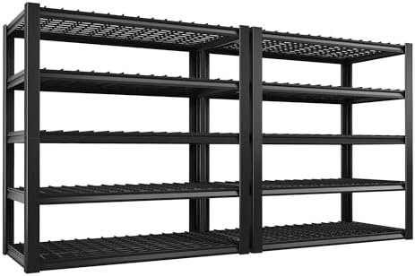 Romorgniz 48.2" W Garage Shelving, Storage Shelves,5 Tier Adjustable Metal Shelving,Metal Storage Shelves 600LBS Per Shelf (3000LBS Total) for Garage,Basement,Warehouse,Workshop,24" D x 72.02" H,2P by Romorgniz