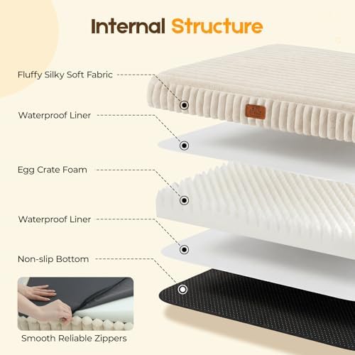 Orthopedic Dog Bed for XL Dog, Waterproof Washable Pet Bed for Crate - Image 3