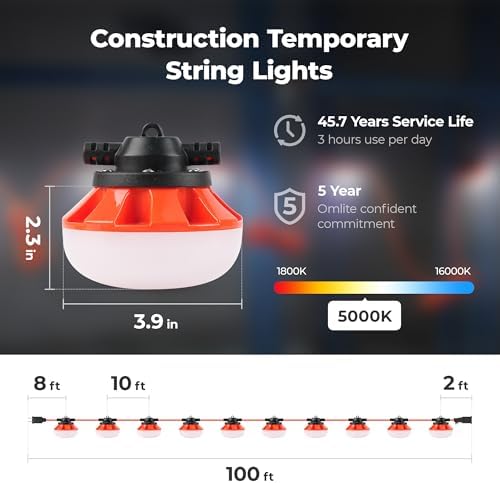 100FT 100W LED Work String Light,18/2 SJTW,ETL Certified - Image 3