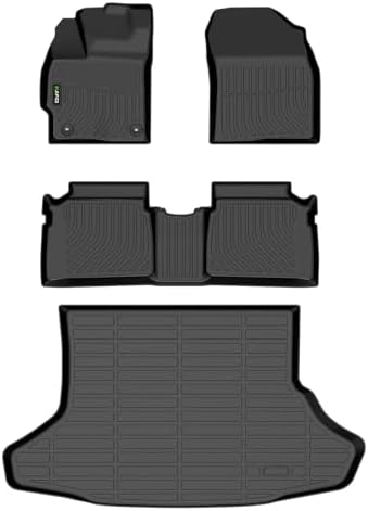 HAFIDI® Floor Mats & Cargo Liner Fit for Toyota Prius 2012-2015 (Not Fit Plug-in, Hybrid,V or C Models), All Weather Protection TPE Anti-Slip Automotive Prius Floor Liners Accessories, Black by HAFIDI