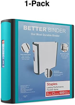 Staples Better Binder, 3-Inch 3-Ring View, Light Blue, 2-Pack - Image 7