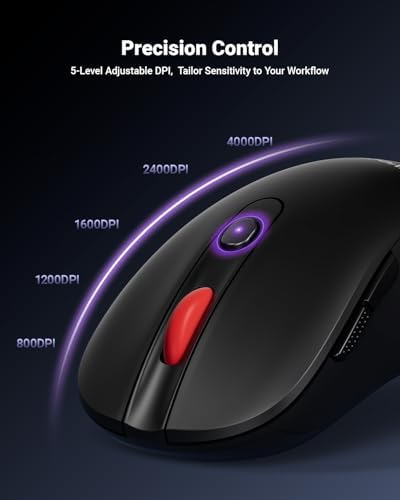 wegear USB Wireless Mouse for Laptop PC Mac, 2.4GHz Cordless Mouse-Black - Image 3