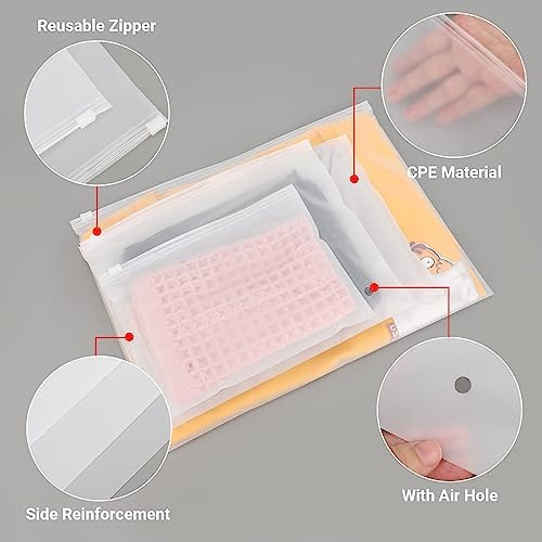 Frosted Zipper Bags for Clothes 25pcs, Plastic Shirt Bags for Packaging T-Shirt, Swimsuit, Bikini, Bathing Suit, 3 Mil, 9.8x7.8" with Vent Holes and Reinforced Sides - Image 3