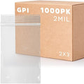 2"x3" Small Zip Bags, 1000 Pack, 2 Mil, Reclosable Jewelry Bags by GPI