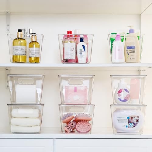 Vtopmart 10 Pack Clear Stackable Storage Bins with Lids and Handles, Large - Image 6