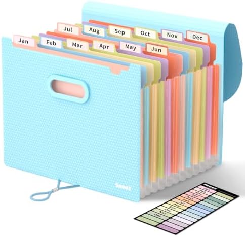 Sooez Accordion File Organizer, 13-Pocket Expanding File Folder Letter Size by Sooez