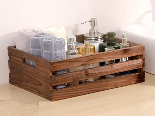 Wood Crates For Storage,Decorative Vintage Brown Wooden Crates For Display - Image 4