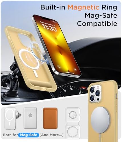 Temdan Magnetic Compatible with iPhone 13 Pro Max Case, [Built-in Invisible Kickstand][Compatible with MagSafe][Military Grade Shockproof] Slim Translucent Matte Phone Case for iPhone 13 Pro Max 6.7" - Image 5