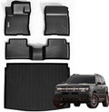 Floor Mats & Trunk Mat for 2021-2025 2026 Ford Bronco Sport Only Fit Sport Version(Non Hybrid) TPE All Weather Protection 2 Rows Car Floor Liners with Cargo Liners Accessories by SANBAN-AXE
