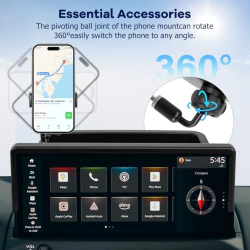 Car Phone Holder Fit for Honda Passport/Pilot 2026 w/Dash Tray Storge Box Organizer-Cell Phone Mount for Passport/Pilot Accessories 12.3inch Touch Screen 360 Degree Rotation (Not fit 14.5 inch) - Image 6