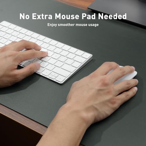 Aothia Faux Leather Desk Mat – Large Mouse Pad, Non-Slip PU Leather Blotter, Waterproof Writing Surface for Office and Home (Jungle Green, 47.2" x 23.6") - Image 4