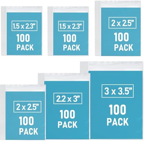 600 PCS Small Plastic Bags, Assorted Sizes, Mini Baggies by WOWDING