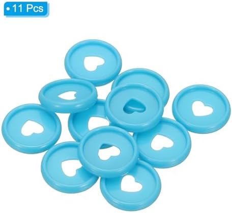 PATIKIL 24mm Plastic Book Binding Discs, 11 Pack Discbound Expansion Discs Heart Binder Rings for DIY Notebook Planner, Blue - Image 3