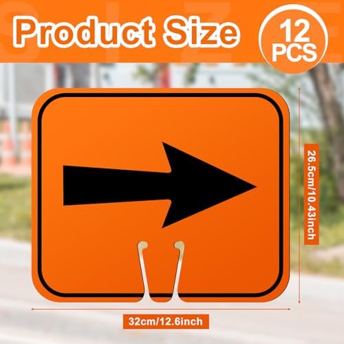 Geetery 12 Pcs Traffic Arrow Orange Detour Signs, Left & Right - Image 2