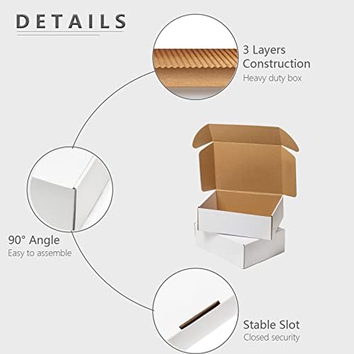 Timirog White Shipping Boxes 12x9x4" 20 Pack- Corrugated Cardboard Mailing Box for Small Business, Tab Locking Literature Mailer Packaging Supplies for Packing Gifts Craft - Image 5