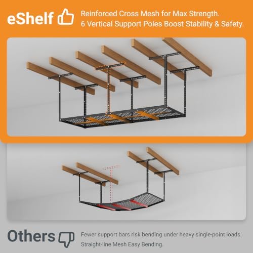 3x8ft Overhead Garage Storage Rack, 750LBS Capacity, Hammertone - Image 6