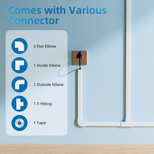 Yecaye 142in Wall Cord Hider for 2-3 Cords, W0.94in H0.47in, White - Image 3