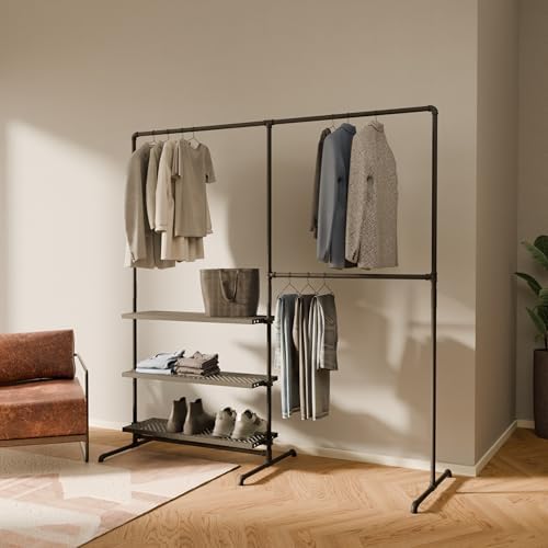 pamo Clothing Rack with Shelves 76" W x 76" H, 260 lbs Load Capacity by pamo