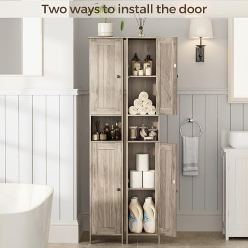 Homleke Tall Bathroom Storage Cabinet with 2 Doors, Slim Bathroom Cabinet - Image 5