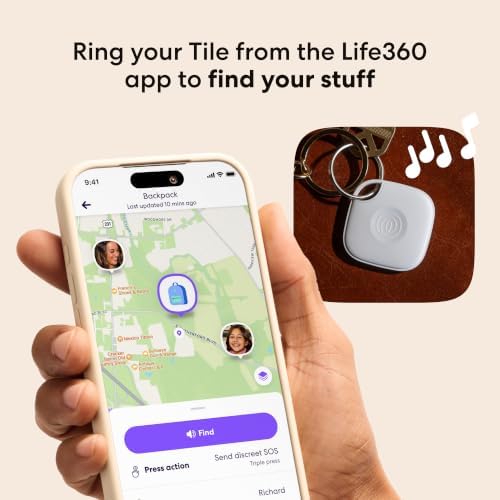 Life360 Tile - Bluetooth Tracker, Keys Finder and Item Locator for Keys, Bags and More. Phone Finder. Both iOS and Android Compatible. 1-Pack (White) - Image 3