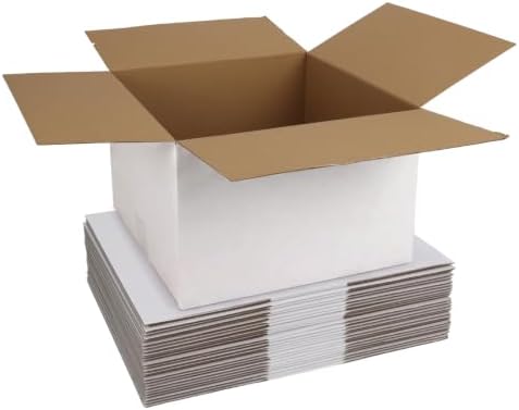 WIFTREY 12x12x8 inches White Shipping Boxes Pack of 15, Corrugated Cardboard Boxes 12 x 12 x 8 for Packaging Small Business, Moving, Mailing by WIFTREY