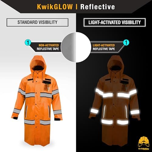 KwikSafety - Charlotte, NC - TORRENT Rain Jacket & Trench Coat ANSI OSHA Class 3 High Visibility Jacket Hi Vis Rain Gear - Image 4