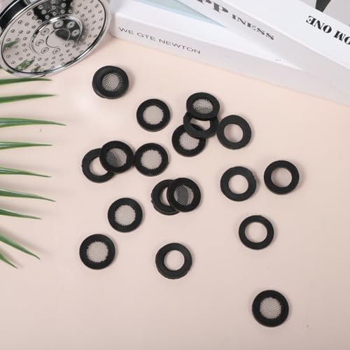 20 Pcs Shower Head Filter Gasket Shower Head Screen Filter Gasket Rubber Washer Stainless Steel Seal O Ring Hose Net Creates A Seal to Prevent Leakage for 1/2" Fixed/Handheld Showers Heads - Image 3