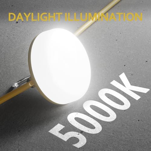 LED Construction String Lights 50FT, 5000 LM, 5000K Daylight LED String Work Lights, 50W Temporary Lighting for Job Site Outdoor Indoor, IP65 Waterproof Temporary Construction Lights, ETL Listed - Image 4