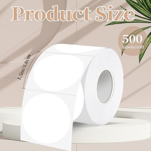 1.5 inch Round Thermal Label,White Thermal Sticker Labels,Direct Thermal Printer Label for DIY Logo Design,Thanks Card,500 Labels/1 Roll - Image 2