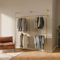 pamo Industrial Clothing Rack Wall Mounted Gold – 79" W × 87" H, 660 lbs by pamo