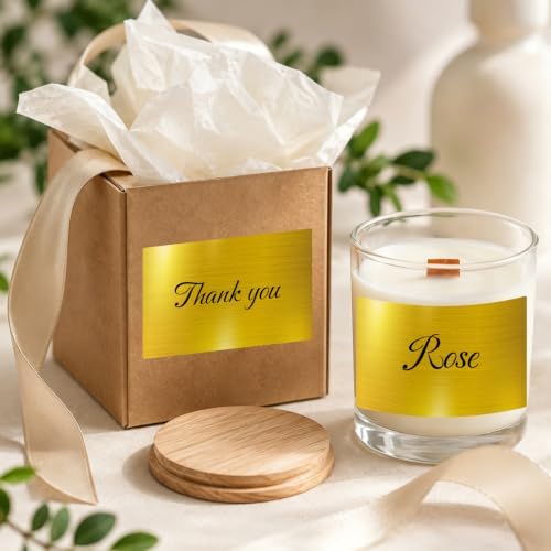 2 * 3Inch Holographic Gold Thermal Labels, Waterproof Printable Direct Thermal Stickers, Self-Adhesive for Small Business Logo, QR Code, Price Tag & Packaging, 200Pieces/Roll - Image 2