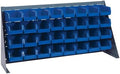 QUANTUM STORAGE SYSTEMS QBR-3619-230-18BL Solid Louvered Panel Bins Bench Rack 9 Shelves 19" H x 36" W x 8" D with 18 Blue Bins 11" L x 6" W x 5" H by QuantumStorageSystems