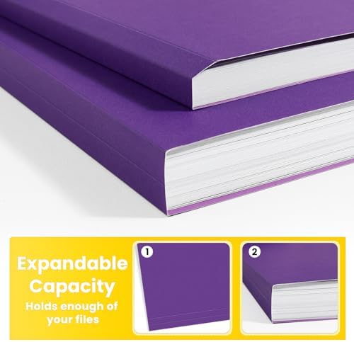 SUNEE File Folders, 120 Pack Manilla Folders 8.5 x 11, 1/3 Cut Tab for Easy Labeling and Organization, Durable Standard Paper for Home, Office, School Filing, Purple - Image 4