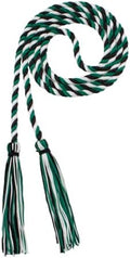 Tassel Depot Graduation Honor Cord - Black/Dark Green/White - Every School Color Available - Made In Usa by TasselDepot