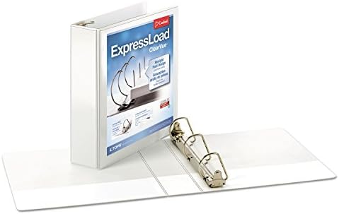 Cardinal ExpressLoad 2 Inch D-Ring Binder, 425 Sheet Capacity, ClearVue Cover, Locking D-Rings, White Binder (49120) - Image 3