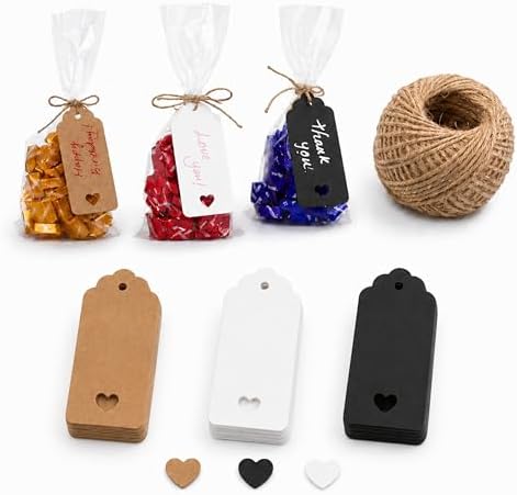 Kraft Thank You Gift Tags with Jute Twine, Classic, 150 Count by Bakebaking