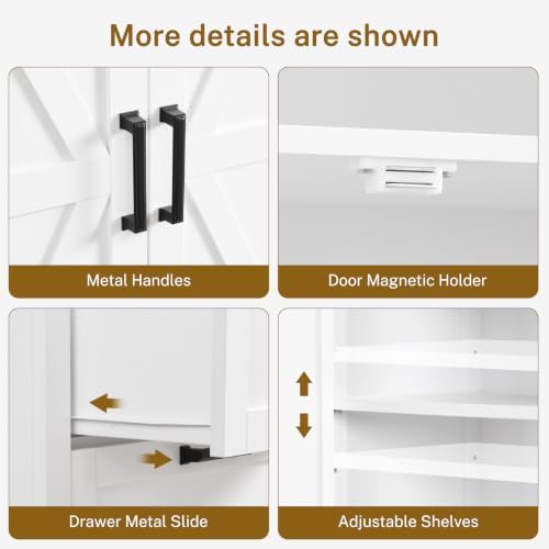 TEENFON Storage Cabinet with Doors & Adjustable Shelf - Image 7